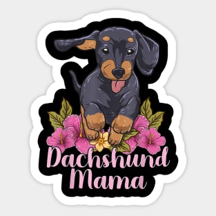 Dachshund Mama Floral Lover Sticker